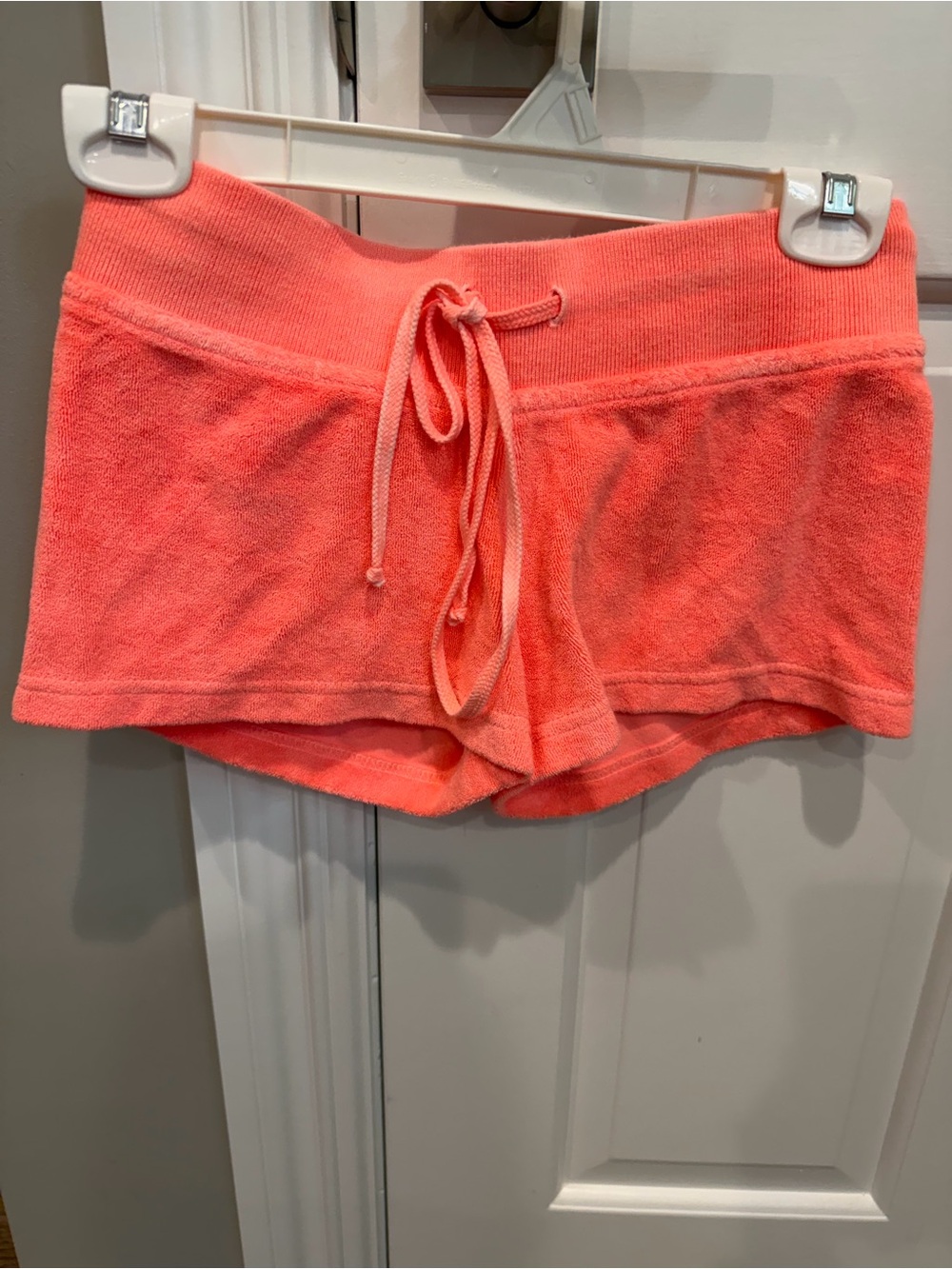 Hard Tail Coral Terry Cloth Lounge Shorts with Drawstring